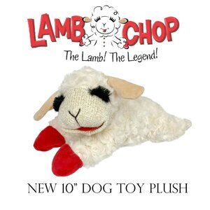 NEW Multipet Lamb Chop Dog Plush Toy Squeaky 10" Squeakers Squeaking Animal Plus